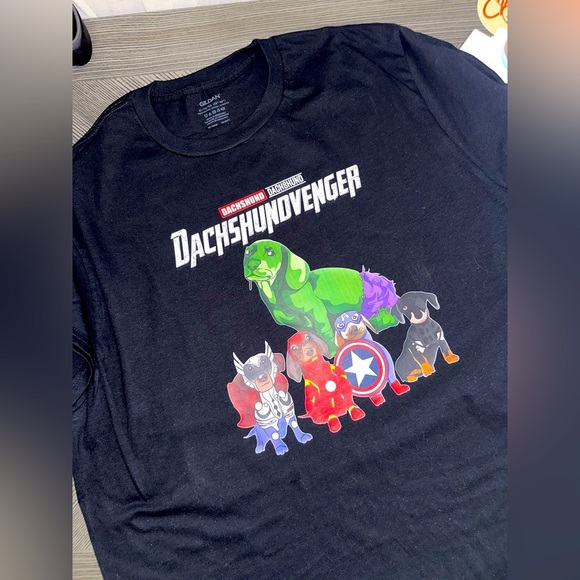 NEW Dachshundvengers Graphic T-Shirt - Picture 2 of 2
